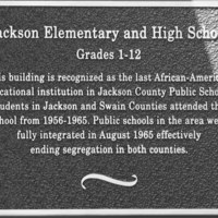 7 - The plaque - Jackson County African American School.JPG