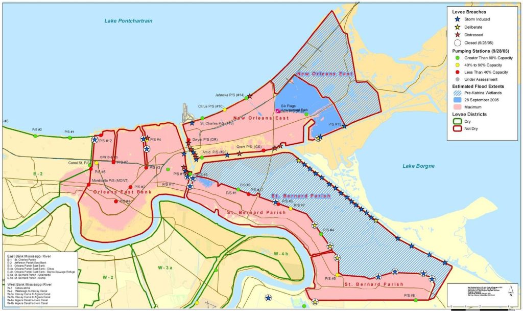 Map of Levee Breeches